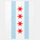 Patriottic Chicago Flag Fleece Deken (Voorkant)