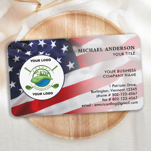 Patriottic Custom Corporate Logo American Flag Visitekaartje