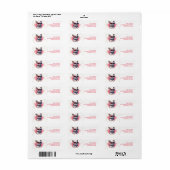 Patriottic Dog Return Address Etiket (Full Sheet)