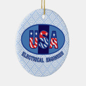 Patriottic Electrical Engineer Keramisch Ornament (Rechts)