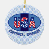 Patriottic Electrical Engineer Keramisch Ornament (Voorkant)