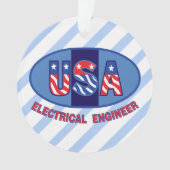 Patriottic Electrical Engineer Ornament (voorkant)