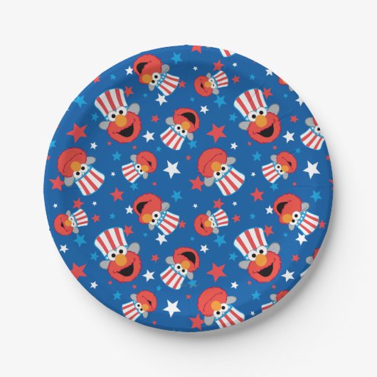 Patriottic Elmo Pattern Papieren Bordje (Voorkant)