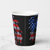 Patriottic Fireworks American Flag Black Papieren Bekers (Rechts)