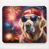 Patriottic Golden Retriever Muismat (Voorkant)