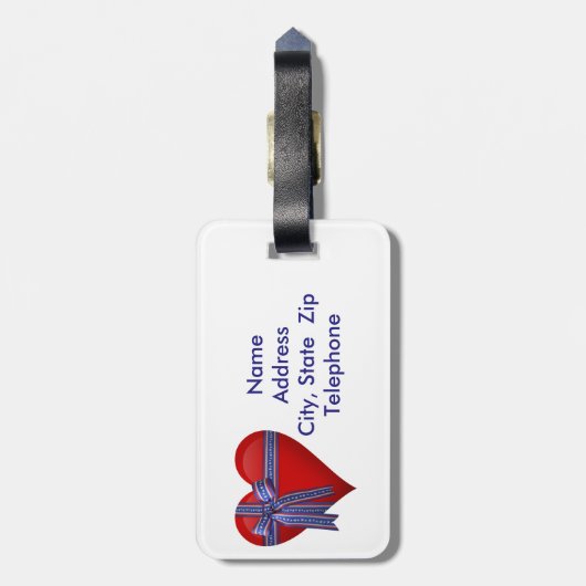 Patriottic Heart-afbeelding Bagagelabel (Achterkant verticaal)
