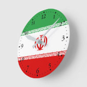 Patriottic Iran Flag Ronde Klok (Hoek)