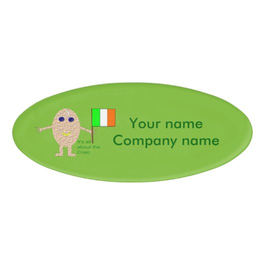 Patriottic Irish Egg Custom Name Label Naambadge (Voorkant)