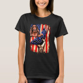 Patriottic Irish Setter American Flag Dog T-shirt (Voorkant)