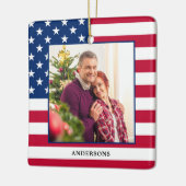 Patriottic Kerstmis - Aangepaste foto Amerikaanse Keramisch Ornament (Links)