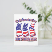 Patriottic Kitty Cats Briefkaart (Staand voorkant)