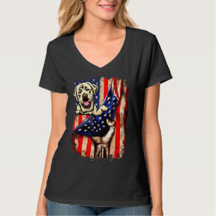 Patriottic Labrador Retriever American Flag Dog T-shirt