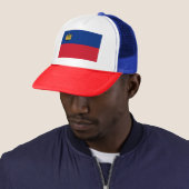 Patriottic Liechtenstein Flag Trucker Pet (In situ)