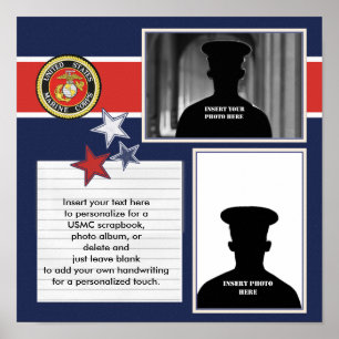 Patriottic Marine Corps Photo Collage Poster