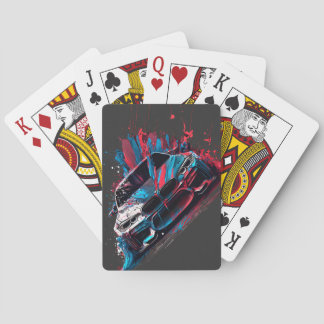Patriottic Paint Splatter BMW Pokerkaarten