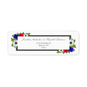 Patriottic Panda Anemone Weddenschap Return Addres Etiket (Voorkant)