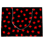 Patriottic Red Canada Maple Leaf Black Pattern Groot Cadeauzakje (Voorkant)