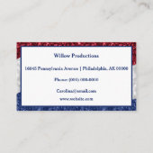 Patriottic Red White Blue Business Logo Visitekaartje (Achterkant)