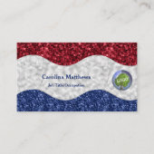 Patriottic Red White Blue Business Logo Visitekaartje (Voorkant)