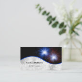 Patriottic Red White Blue Fireworks-Logo Visitekaartje (Staand voorkant)