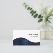 Patriottic Red White Blue Logo Wave Visitekaartje (Staand voorkant)