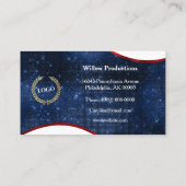 Patriottic Red White Blue Logo Wave Visitekaartje (Achterkant)