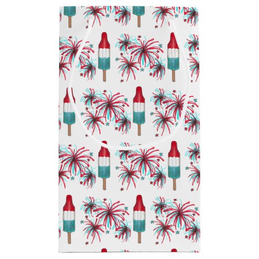 Patriottic Rocket Pop Popsicle Fireworks, 4 juli Klein Cadeauzakje (Achterkant)