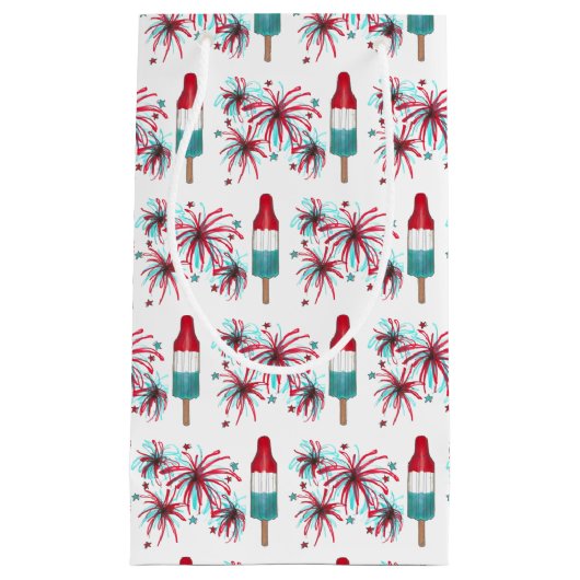 Patriottic Rocket Pop Popsicle Fireworks, 4 juli Klein Cadeauzakje (Voorkant)