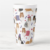 Patriottic Rough Collie Pattern Latte Mok (Voorkant)