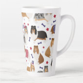 Patriottic Rough Collie Pattern Latte Mok (Rechts)
