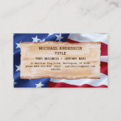 Patriottic Rustic Wood USA American Flag QR Code Visitekaartje (Voorkant)