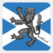 Patriottic Scotland & Scottish flag, Rampant Vierkante Sticker (Voorkant)