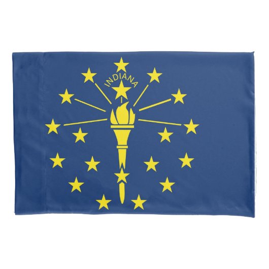 Patriottic Single Pillowcase flag of Indiana, Vere Kussensloop (Voorkant)