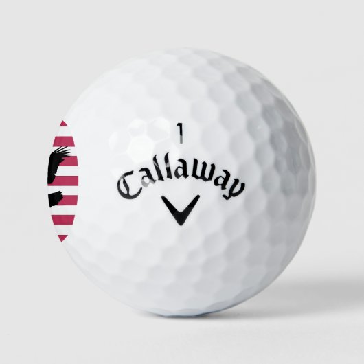 Patriottic Soaring Bald Eagle Flag Golfballen (Logo)