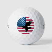 Patriottic Soaring Bald Eagle Flag Golfballen (Voorkant)