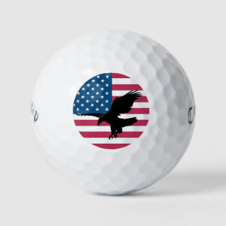 Patriottic Soaring Bald Eagle Flag Golfballen