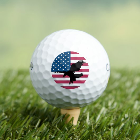 Patriottic Soaring Bald Eagle Flag Golfballen (Insitu Shirt)