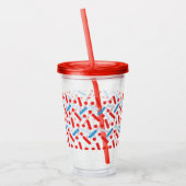Patriottic Sprinkles Pattern Acryl Drinkbeker (Links)