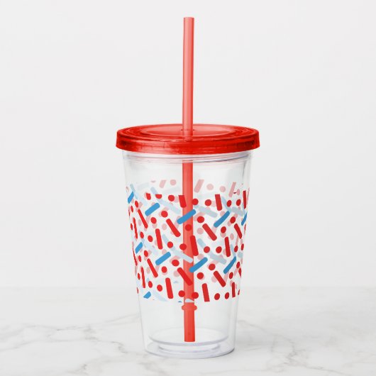 Patriottic Sprinkles Pattern Acryl Drinkbeker (Voorkant)