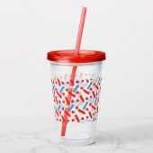 Patriottic Sprinkles Pattern Acryl Drinkbeker (Achterkant)