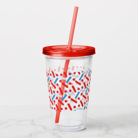 Patriottic Sprinkles Pattern Acryl Drinkbeker (Achterkant)