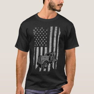 Patriottic Truck Driver American Flag Trucker T-shirt