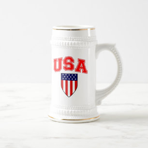 Patriottic U.S.A American Flag Shield Bierpul