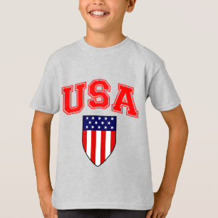 Patriottic U.S.A American Flag Shield T-shirt