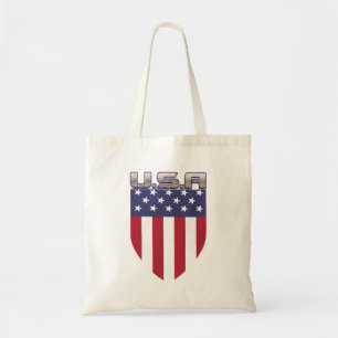 Patriottic U.S.A American Flag Shield Tote Bag