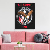 Patriottic U.S. Marines Army Canvas Print (Insitu (Woonkamer))