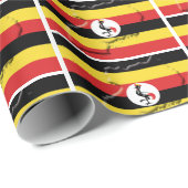 Patriottic UGANDA FLAG MAP Cadeaupapier (Rol Hoek)