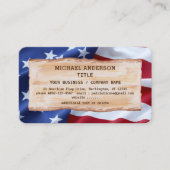 Patriottic USA American Flag Professional Visitekaartje (Voorkant)