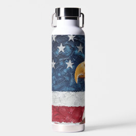 Patriottic USA Flag Bald Eagle Waterfles