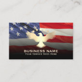 Patriottic USA Flag Gold Eagle Visitekaartje (Voorkant)